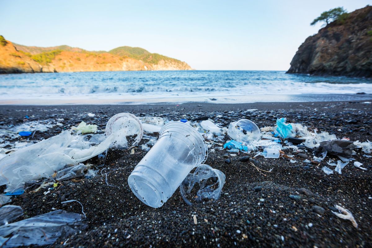 plastique sur la plage