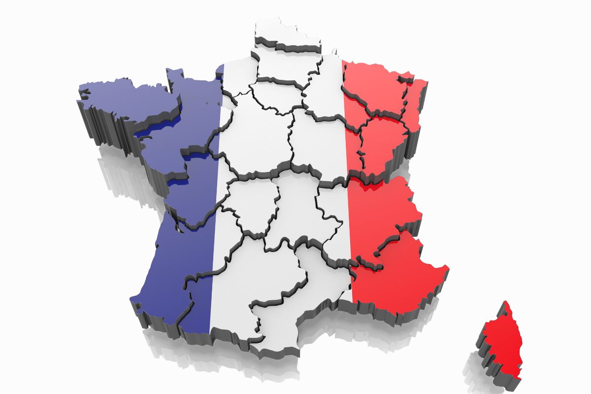 Carte de France avec Régions Vierges