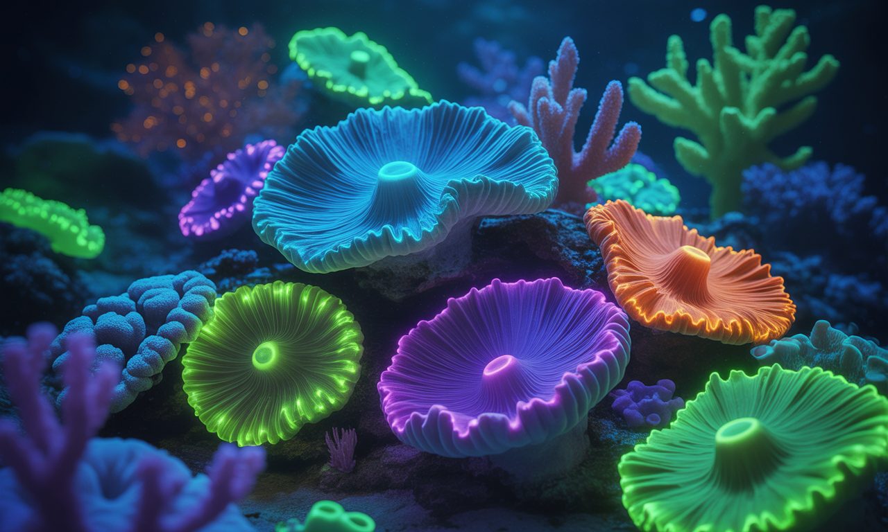découvrez la beauté magique des coraux fluorescents qui s'illuminent la nuit, offrant un spectacle naturel fascinant à ne pas manquer.